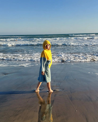 Ponczo na zamek Yellow - bawełniana frotte