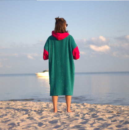 Ponczo plażowe Green Energy - bawełna frotte