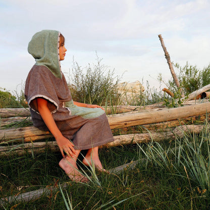 Surf Ponczo Gray Stars - bawełna frotte