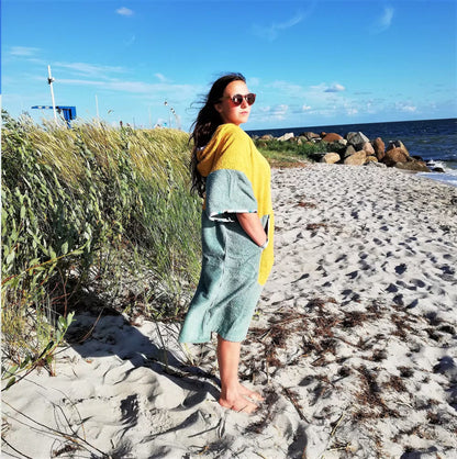 Surf Ponczo Yellow Sage - bawełniane