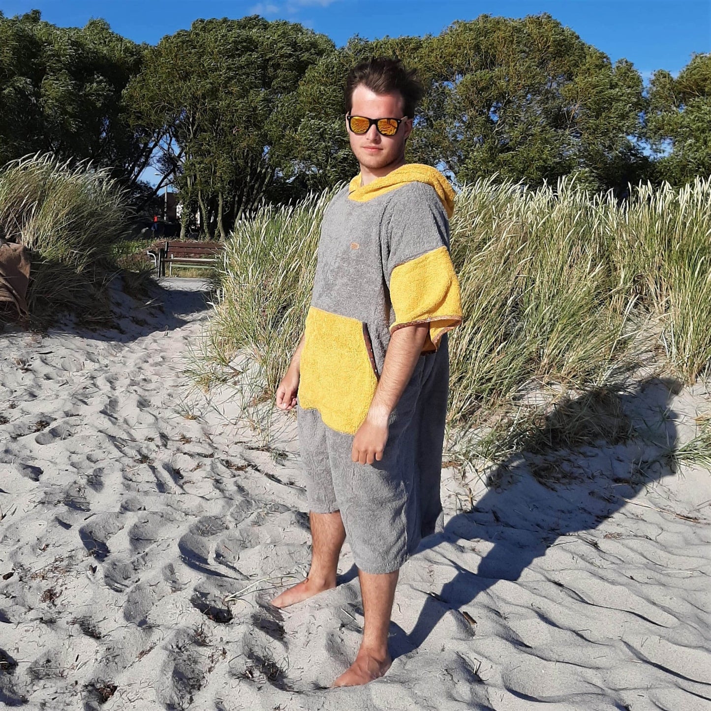 Surf Ponczo Spicy Mustard - bawełna frotte