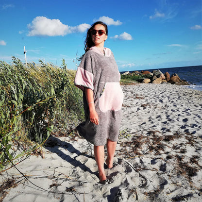 Surf Ponczo Pink Wind - bawełna frotte