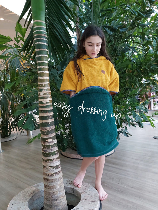 Surf Ponczo Green Lemon - bawełna frotte