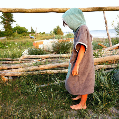 Surf Ponczo Gray Stars - bawełna frotte