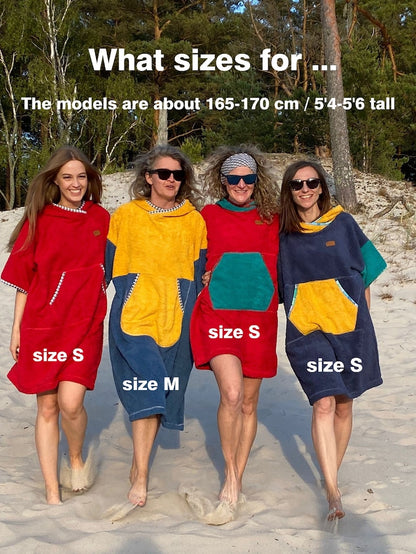 Ponczo dla Morsa z bawełninej frotte - Blue Thunder