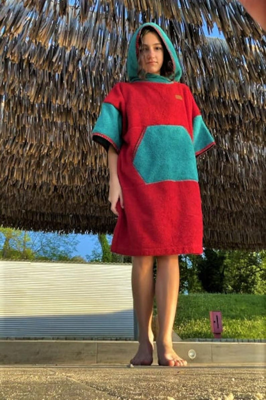 Surf Ponczo Red Energy - bawełna frotte