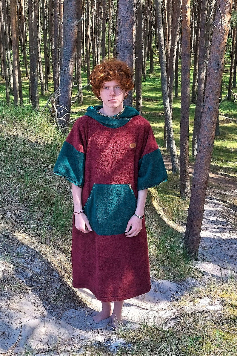 Surf Ponczo Maroon Master - bawełna frotte