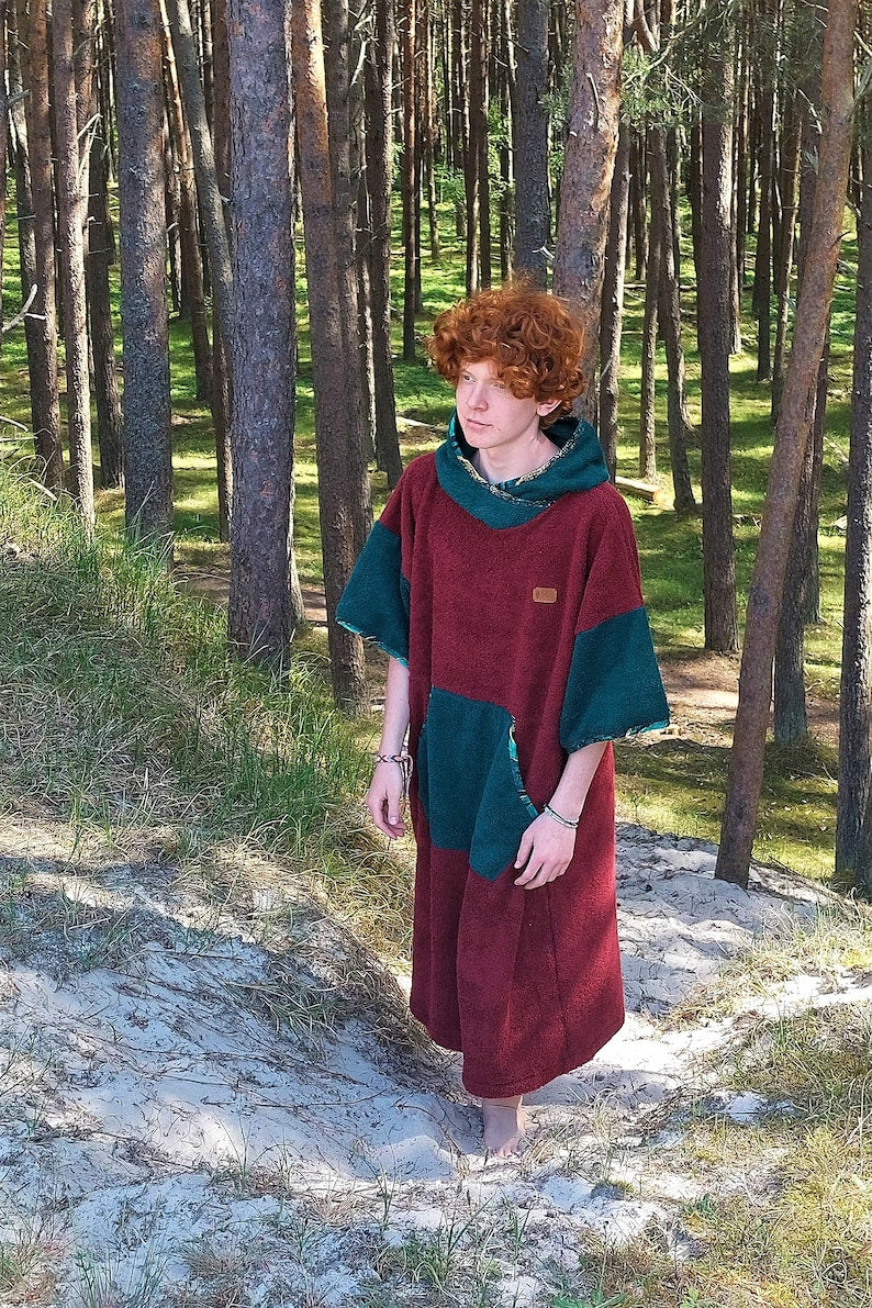 Surf Ponczo Maroon Master - bawełna frotte