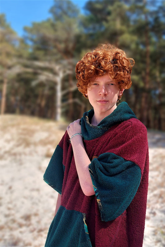 Surf Ponczo Maroon Master - bawełna frotte