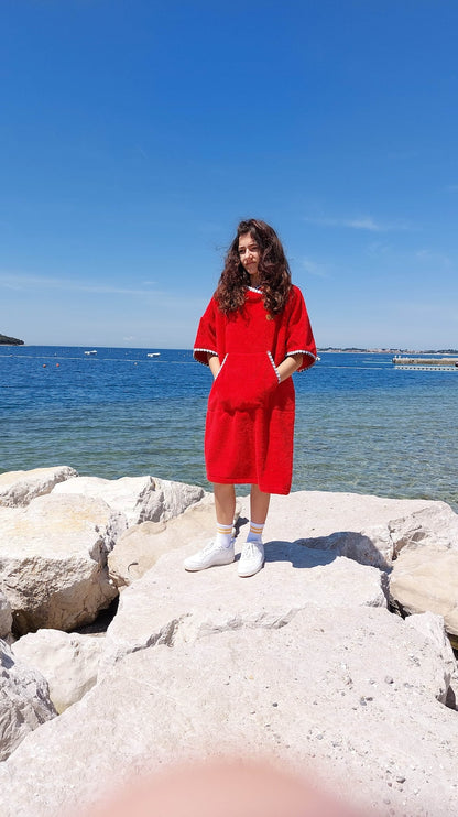 Ponczo kąpielowe Simply Red dla dzieci i dorosłych