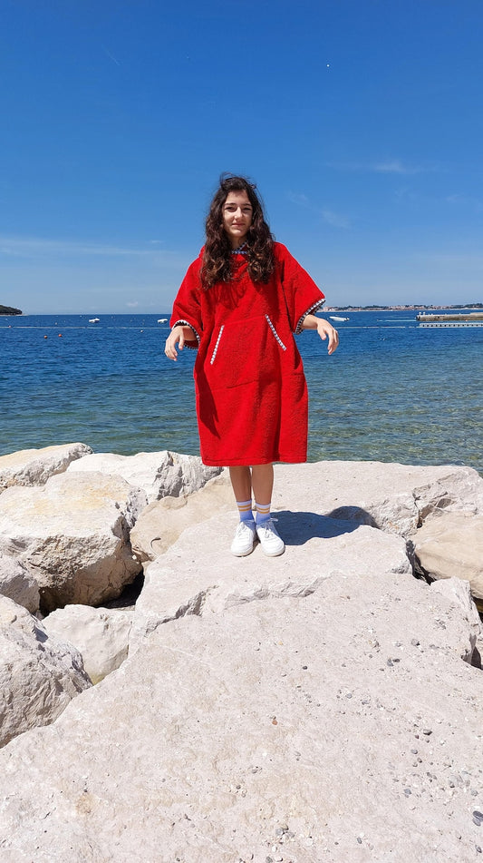 Ponczo kąpielowe Simply Red dla dzieci i dorosłych