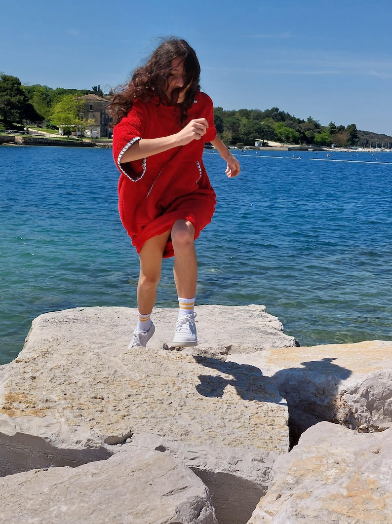 Ponczo kąpielowe Simply Red dla dzieci i dorosłych