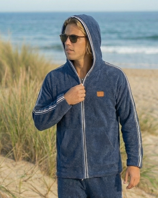 Bluza frotte z kapturem  - Navy Blue