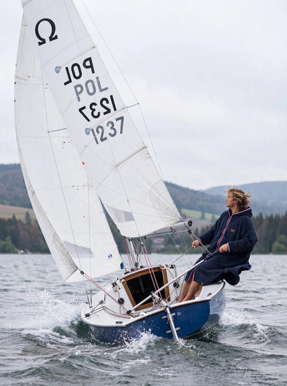 Szlafrok frotte na zamek - Zip Navy