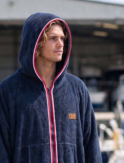 Szlafrok frotte na zamek - Zip Navy