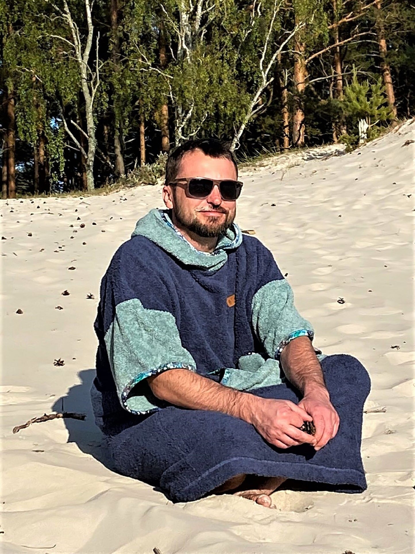 Surf Ponczo Deep Blue - bawełna frotte