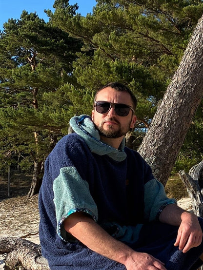 Surf Ponczo Deep Blue - bawełna frotte