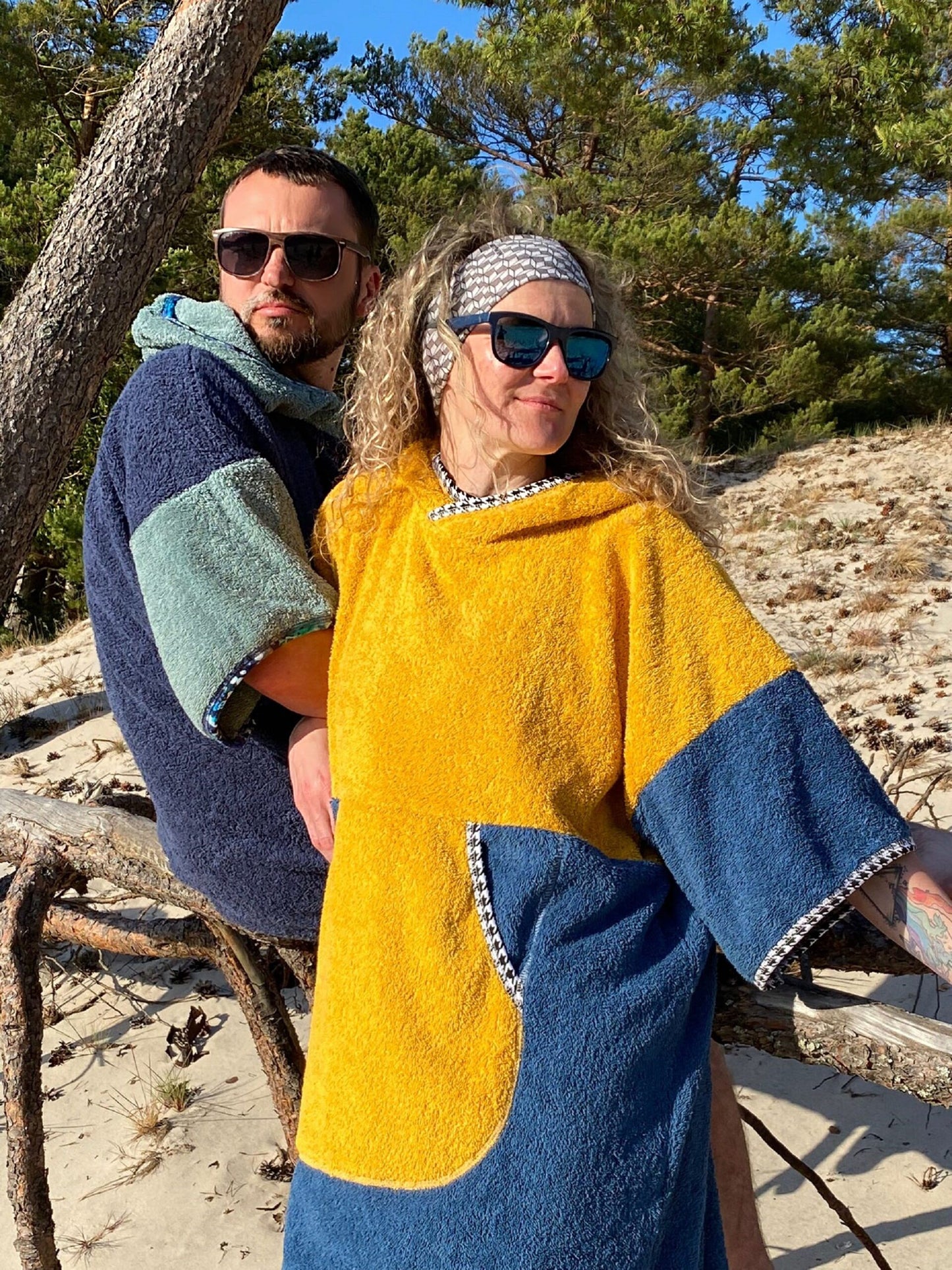 Surf Ponczo Deep Blue - bawełna frotte