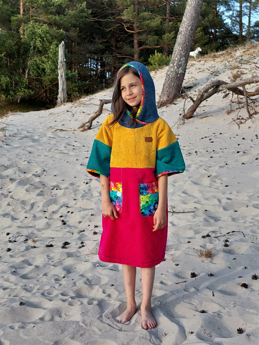 Surf Ponczo Bubble Tea- bawełna frotte