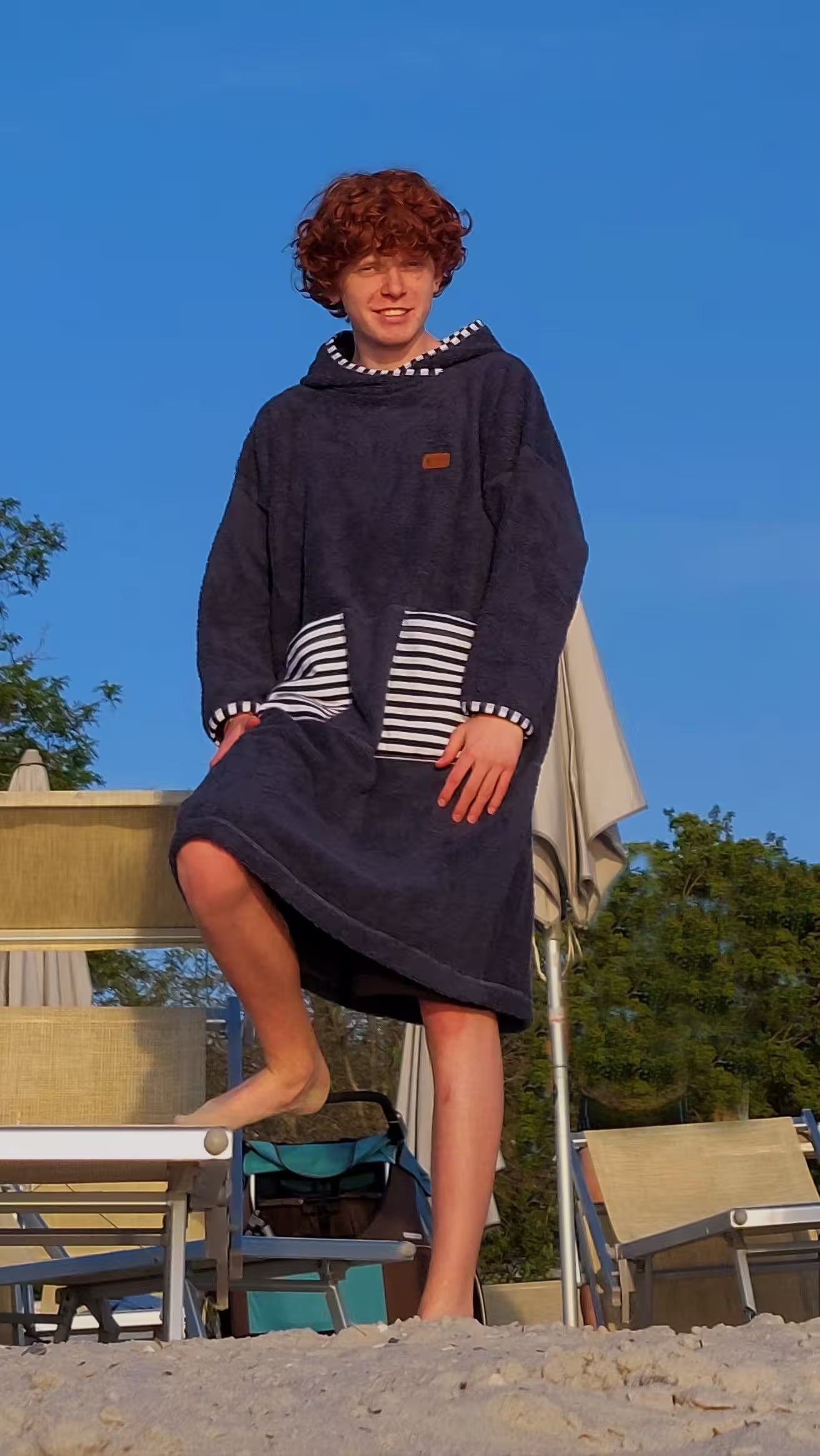 Langärmliger Strandponcho – Long Island