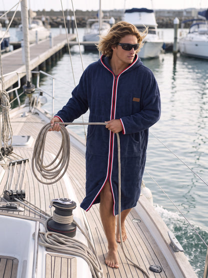 Szlafrok frotte na zamek - Zip Navy
