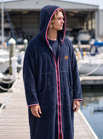 Szlafrok frotte na zamek - Zip Navy